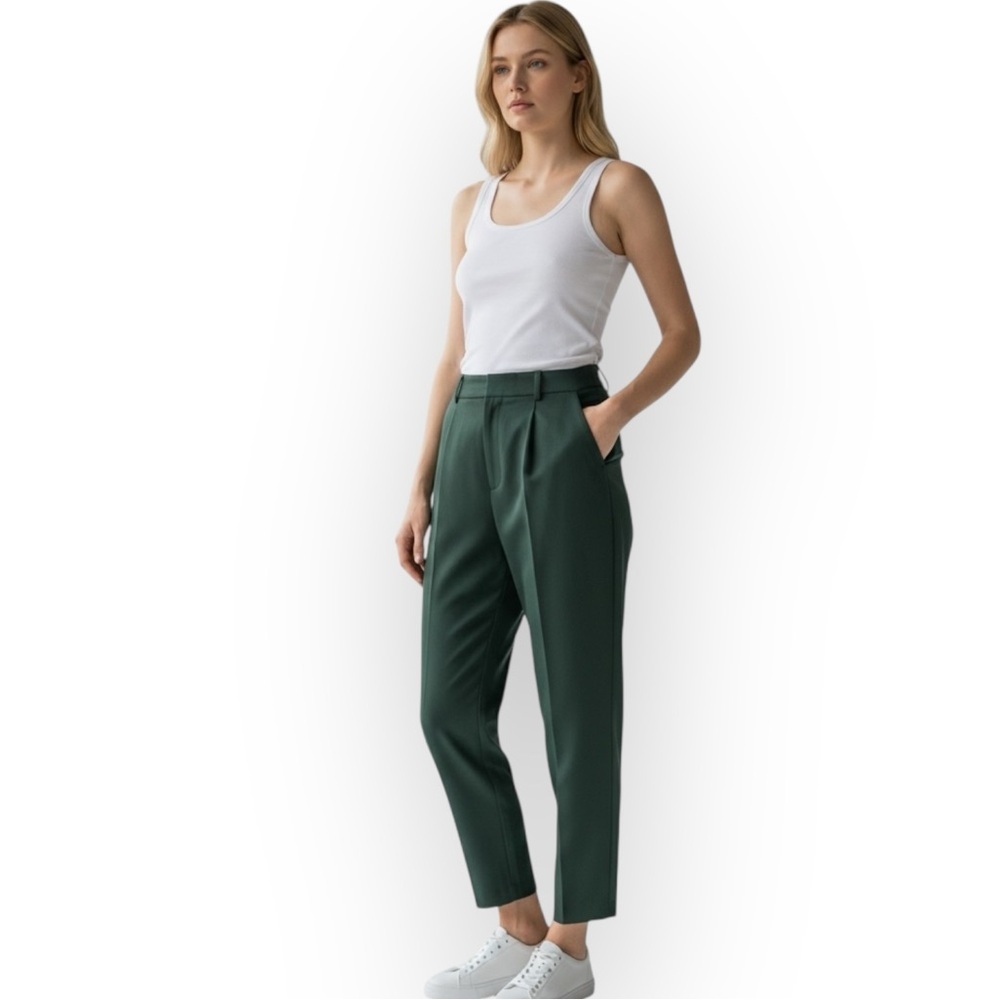 Greylin Dark Green Straight Leg Pants